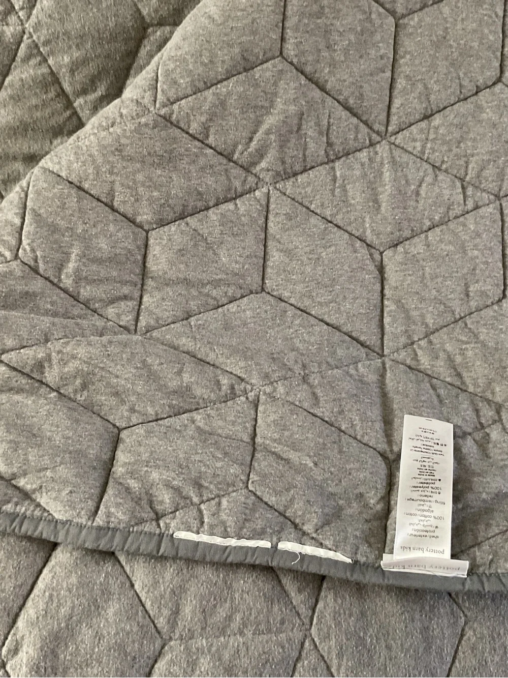 Pottery Barn Kids Gray Jersey Twin Quilt Reversible